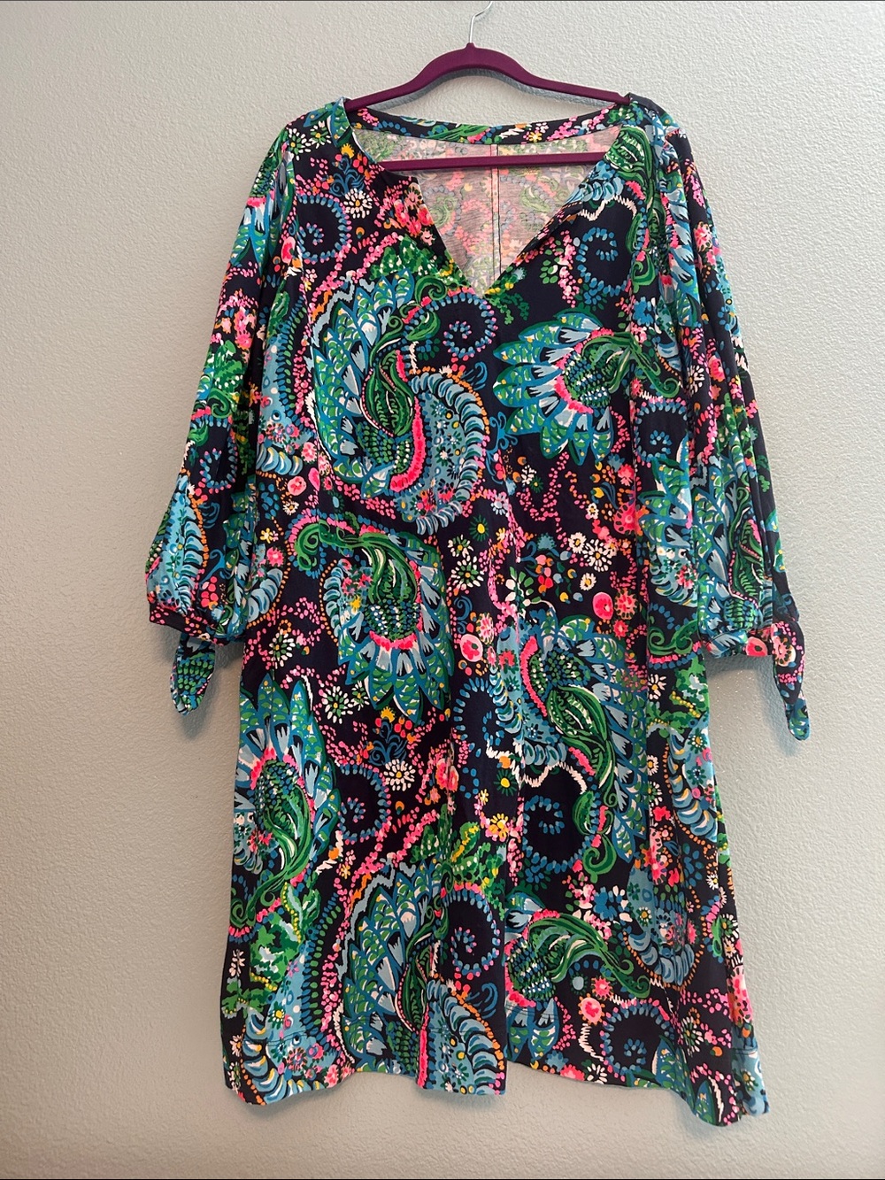 Lilly Pulitzer Multicolor Paisley Shift Dress - Black, Green, Blue, Pink